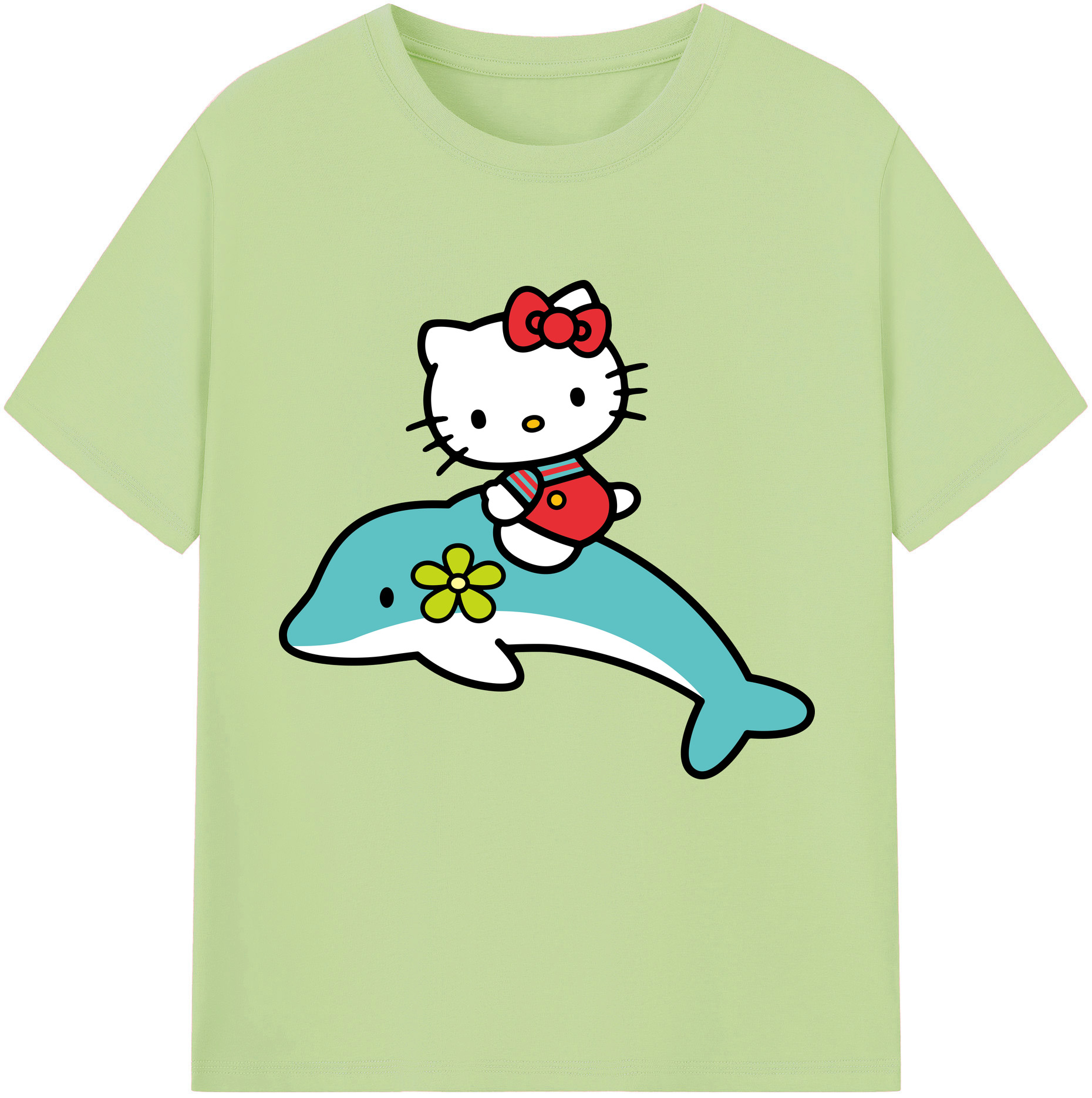 （画像用） Hello Kitty ハローキティ 綿100％半袖Tシャツ（フロントプリント）